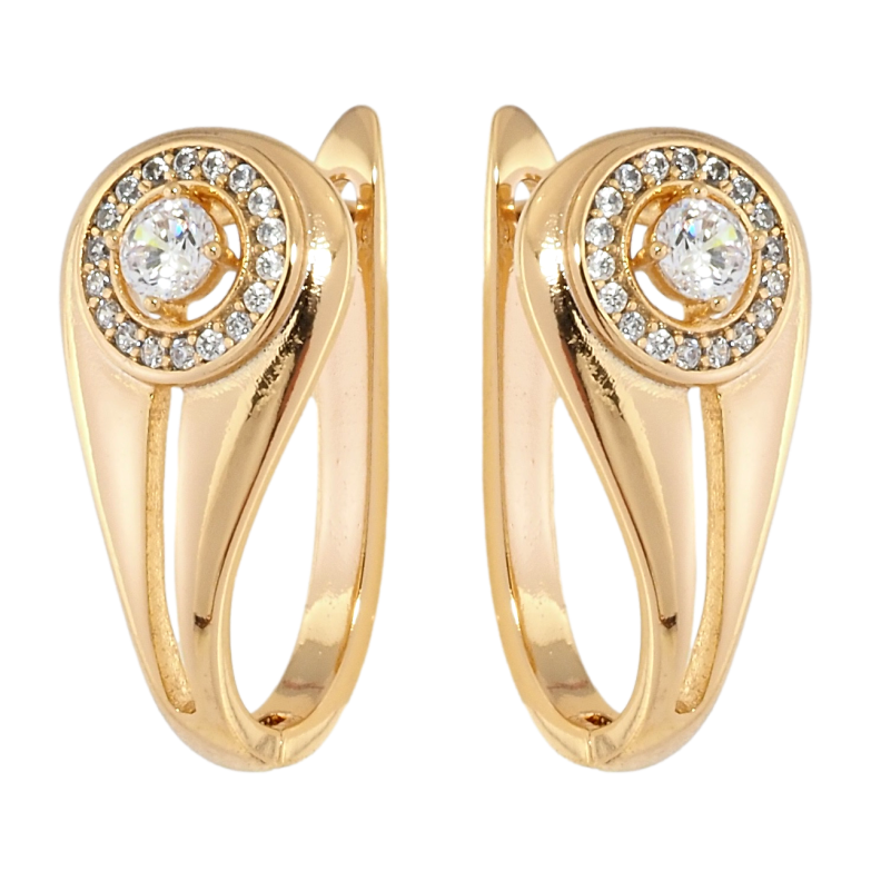Серьги Xuping Позолота 18K английский замок Инкрустация цирконием фото №1 Серьги Xuping Позолота 18K английский замок Инкрустация цирконием фото №1