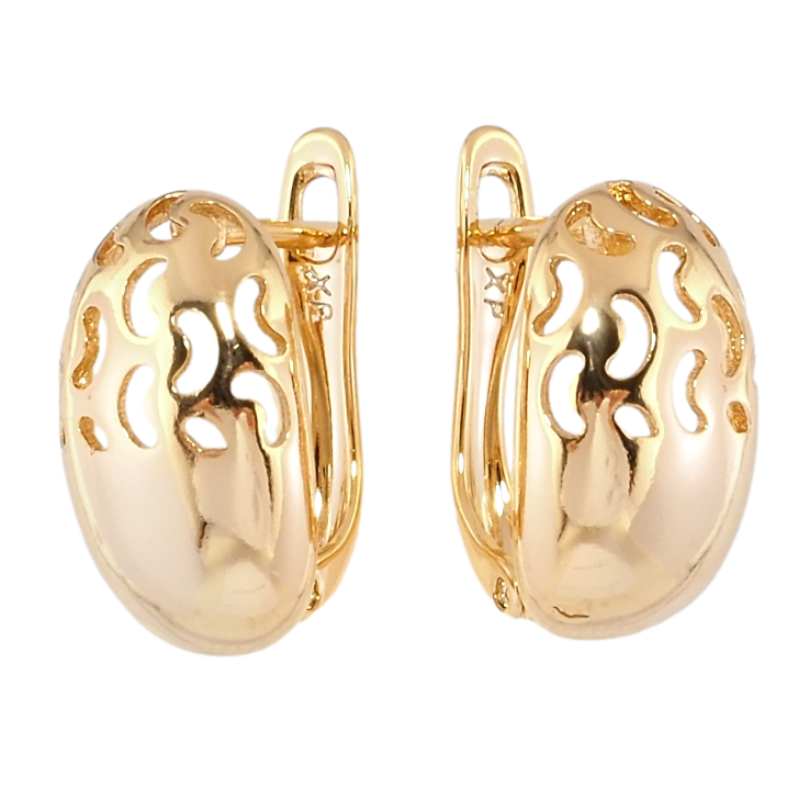 Серьги Xuping Позолота 18K английский замок Резной узор на одну сторону фото №9