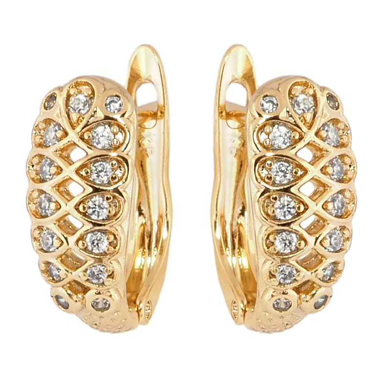 Серьги Xuping Позолота 18K английский замок Декоративный узор с цирконием фото №1 Серьги Xuping Позолота 18K английский замок Декоративный узор с цирконием фото №1
