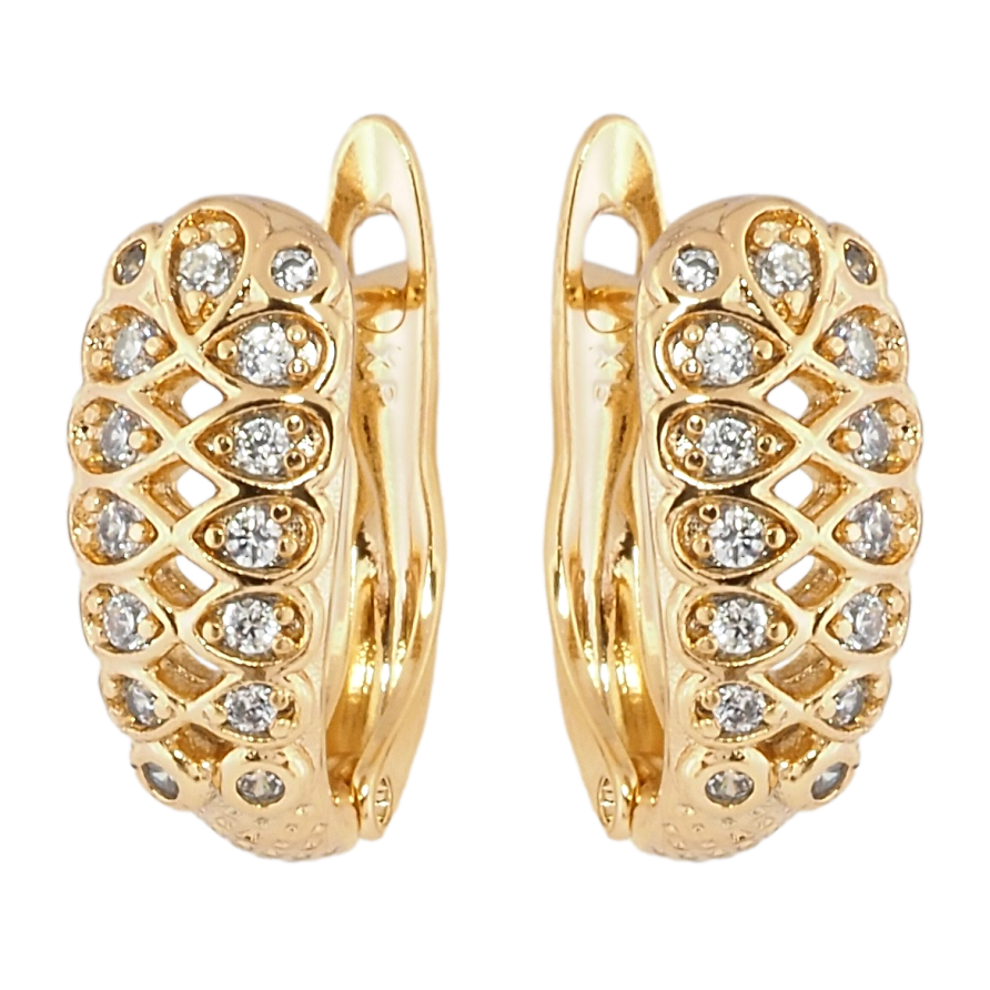Серьги Xuping Позолота 18K английский замок Декоративный узор с цирконием фото №1 Серьги Xuping Позолота 18K английский замок Декоративный узор с цирконием фото №1