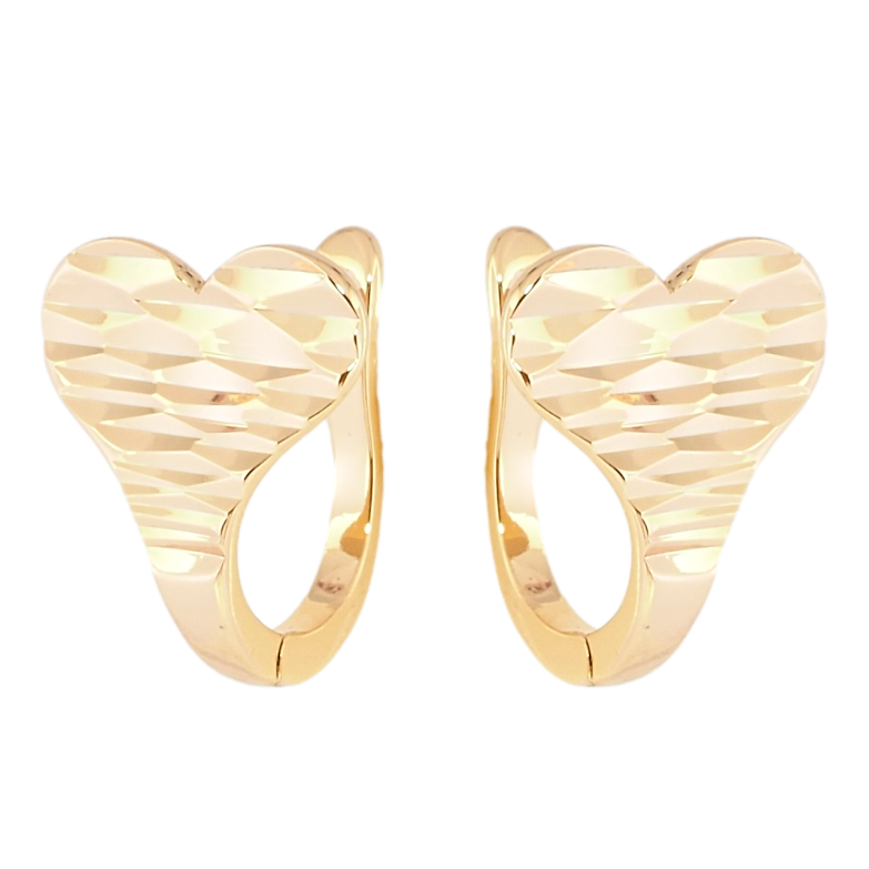 Сережки Xuping Позолота 18K англійський замок Серця фото №1 Сережки Xuping Позолота 18K англійський замок Серця фото №1