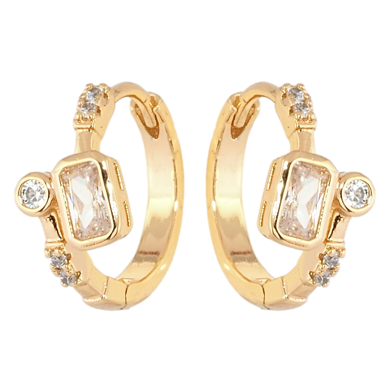 Серьги Xuping Позолота 18K колечки Узор с цирконием фото №1