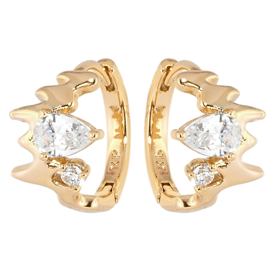 Серьги Xuping Позолота 18K колечки Декоративный узор с цирконием фото №1