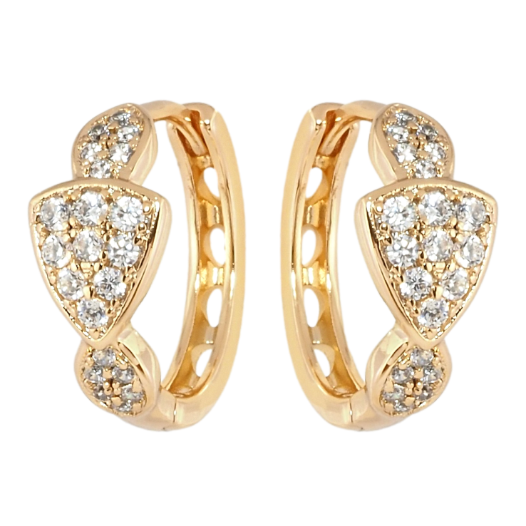 Серьги Xuping Позолота 18K колечки Инкрустация цирконием фото №24