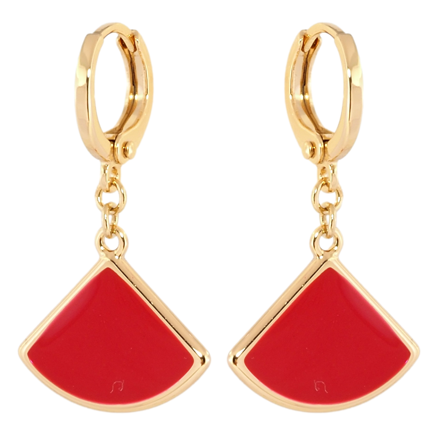 Сережки Xuping Позолота 18K підвіски на колечках Декоративні підвіски з червоною емаллю фото №1