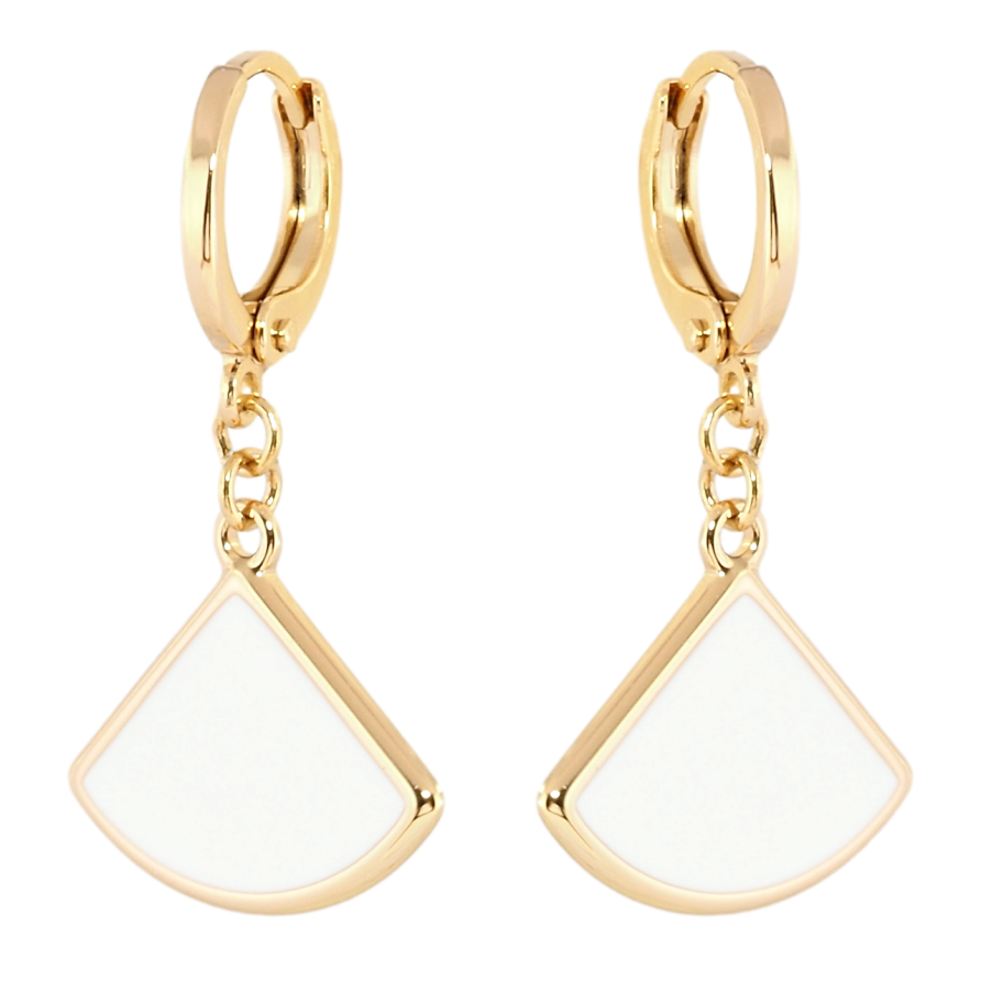 Сережки Xuping Позолота 18K підвіски на колечках Декоративні підвіски з білою емаллю фото №1