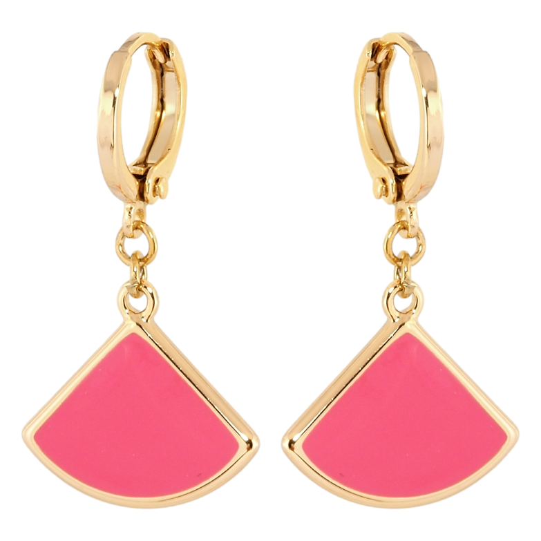 Сережки Xuping Позолота 18K підвіски на колечках Декоративні підвіски з рожевою емаллю фото №1