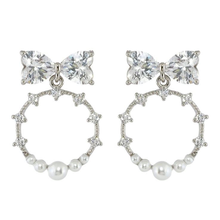 Серьги Xuping Родий пусеты Кристальные банты с круглыми подвесками фото №16 Серьги Xuping Родий пусеты Кристальные банты с круглыми подвесками фото №16