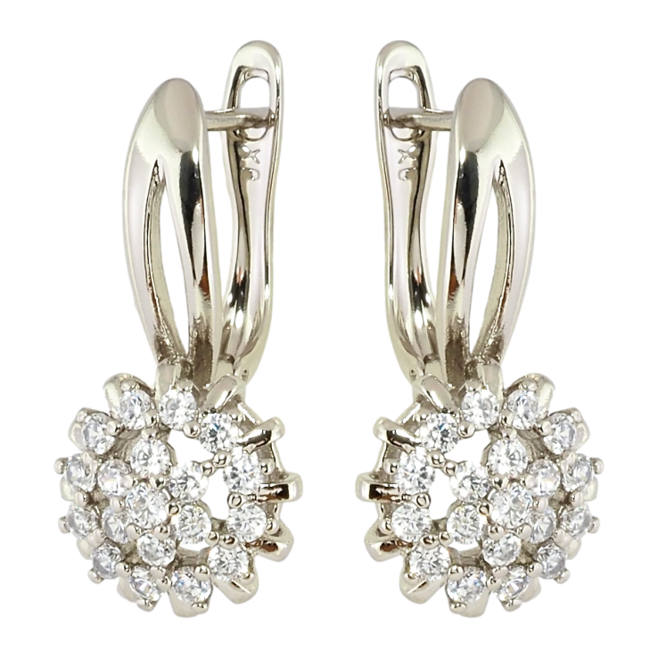 Серьги Xuping Родий английский замок Декоративные цветочки с цирконием фото №21