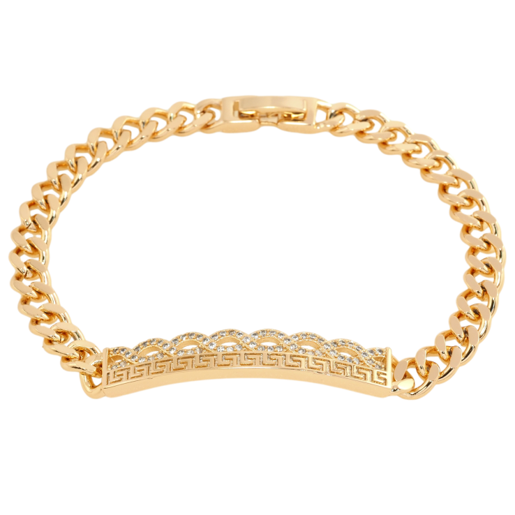 Браслет Xuping Позолота 18K Ланцюжок Панцирне плетіння з вставкою довжина 19.5см х 6мм фото №7 Браслет Xuping Позолота 18K Ланцюжок Панцирне плетіння з вставкою довжина 19.5см х 6мм фото №7