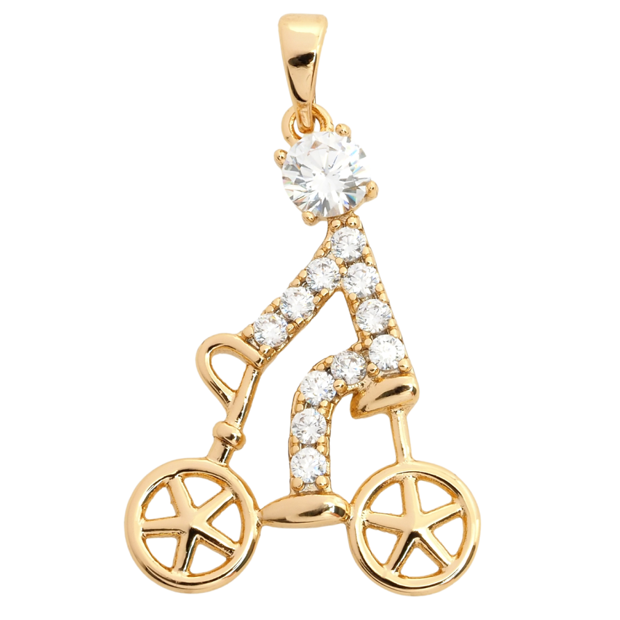 Кулон Xuping Позолота 18K Велосипедист для ланцюжка до 5мм фото №1 Кулон Xuping Позолота 18K Велосипедист для ланцюжка до 5мм фото №1