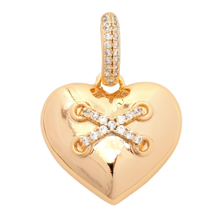 Кулон Xuping Позолота 18K Серце з візерунком з цирконію для ланцюжка до 5мм фото №19