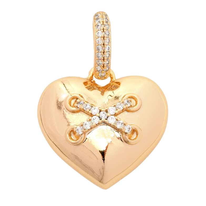 Кулон Xuping Позолота 18K Сердце с узором из циркония для цепочки до 5мм фото №1 Кулон Xuping Позолота 18K Сердце с узором из циркония для цепочки до 5мм фото №1