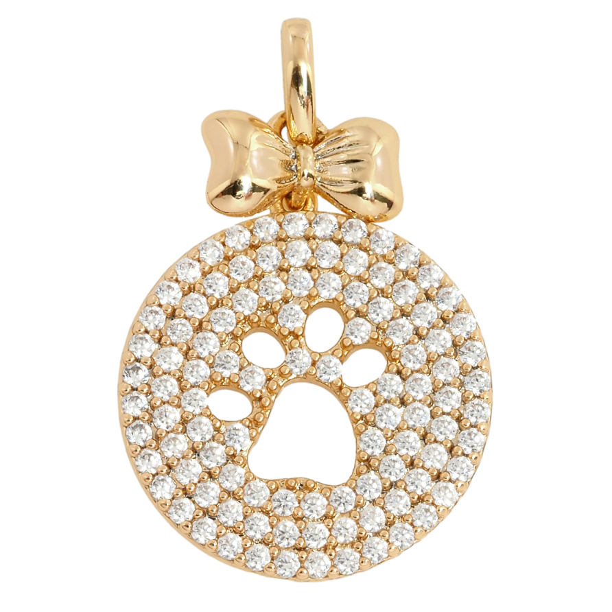 Кулон Xuping Позолота 18K Медальйон з лапою інкрустація цирконієм для ланцюжка до 2мм фото №1 Кулон Xuping Позолота 18K Медальйон з лапою інкрустація цирконієм для ланцюжка до 2мм фото №1