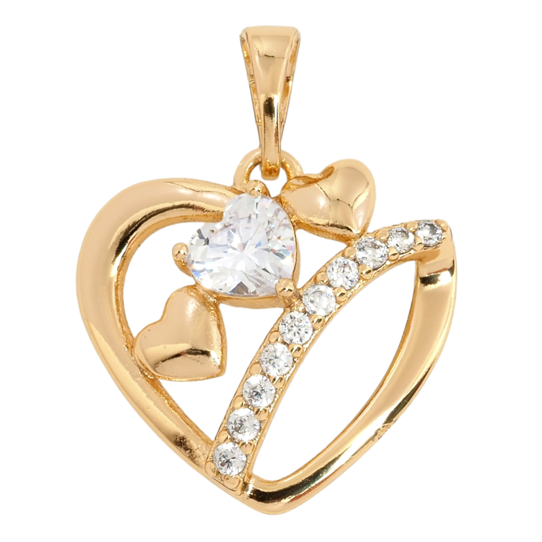 Кулон Xuping Позолота 18K Серце з цирконієм для ланцюжка до 5мм фото №1 Кулон Xuping Позолота 18K Серце з цирконієм для ланцюжка до 5мм фото №1
