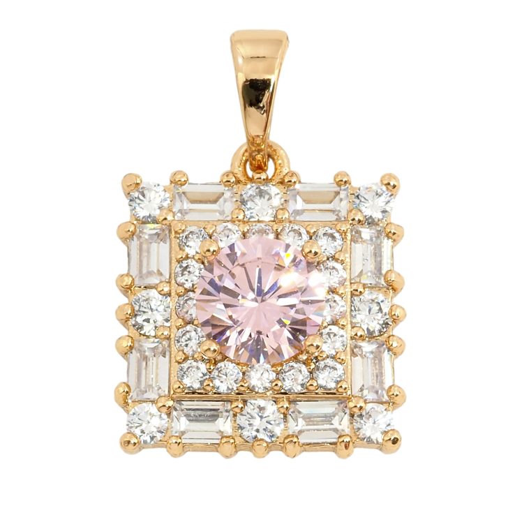 Кулон Xuping Позолота 18K Инкрустация цирконием и розовым фианитом для цепочки до 5мм фото №18 Кулон Xuping Позолота 18K Инкрустация цирконием и розовым фианитом для цепочки до 5мм фото №18