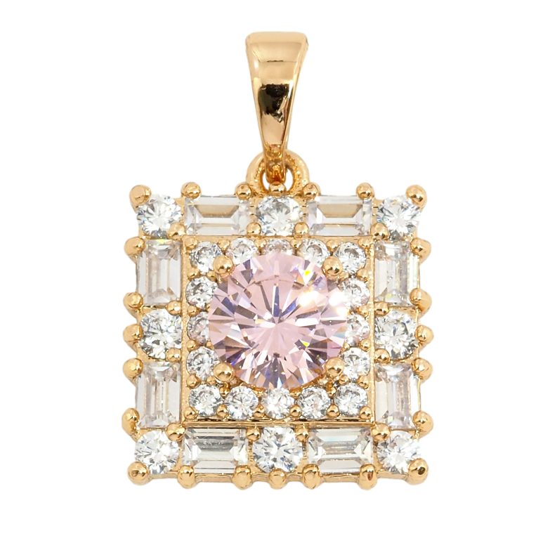 Кулон Xuping Позолота 18K Інкрустація цирконієм з рожевим фіанітом для ланцюжка до 5мм фото №1 Кулон Xuping Позолота 18K Інкрустація цирконієм з рожевим фіанітом для ланцюжка до 5мм фото №1
