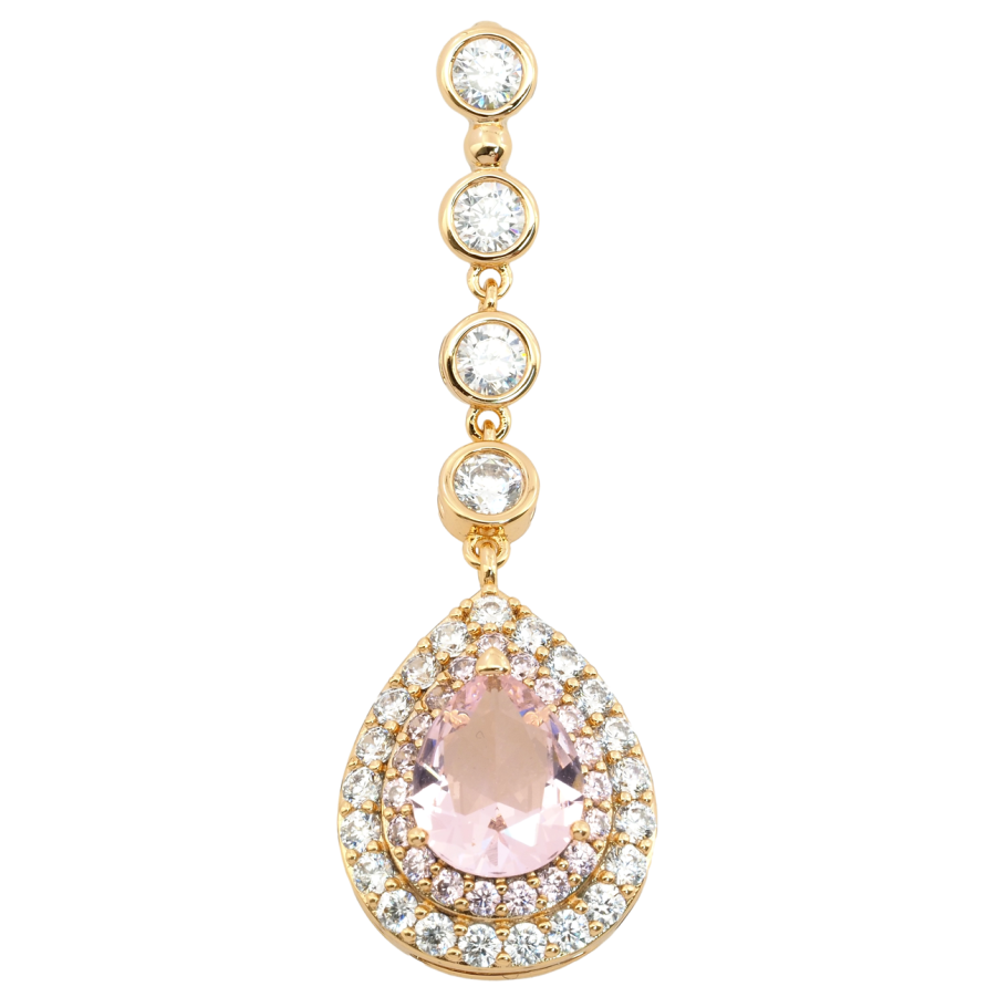 Кулон Xuping Позолота 18K Изящная подвеска с цирконием и розовыми фианитами для цепочки до 4мм фото №1 Кулон Xuping Позолота 18K Изящная подвеска с цирконием и розовыми фианитами для цепочки до 4мм фото №1