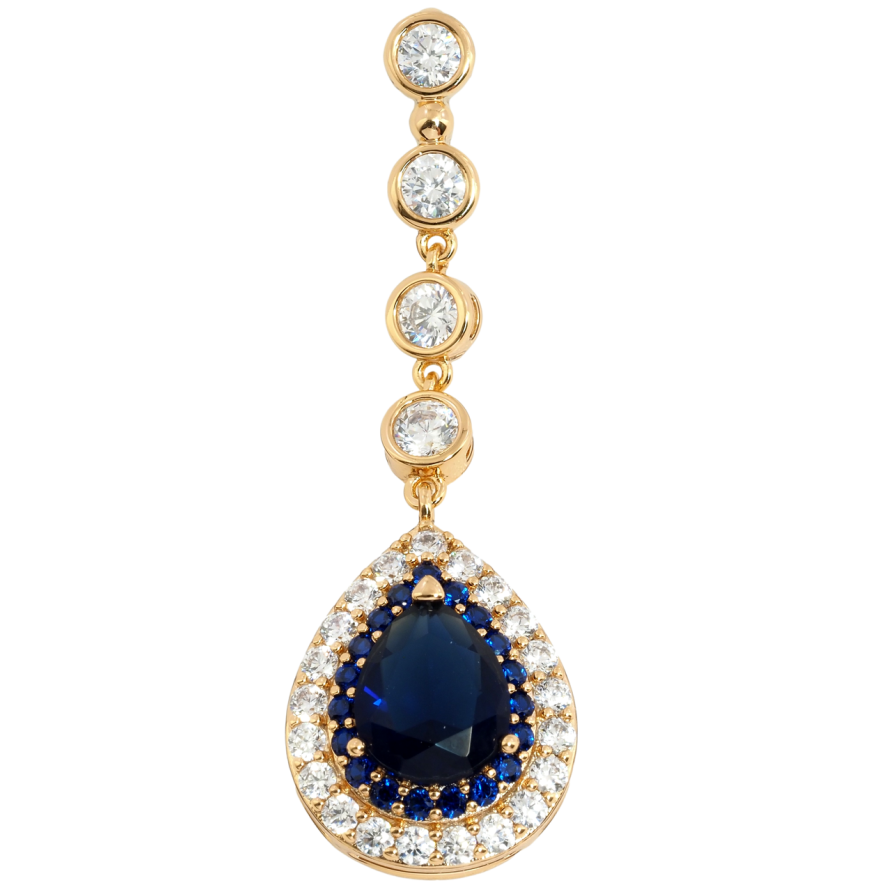 Кулон Xuping Позолота 18K Изящная подвеска с цирконием и синими фианитами для цепочки до 4мм фото №1 Кулон Xuping Позолота 18K Изящная подвеска с цирконием и синими фианитами для цепочки до 4мм фото №1