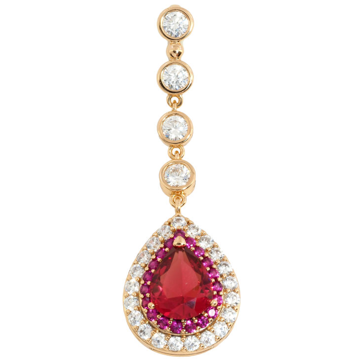 Кулон Xuping Позолота 18K Изящная подвеска с цирконием и малиновыми фианитами для цепочки до 4мм фото №23 Кулон Xuping Позолота 18K Изящная подвеска с цирконием и малиновыми фианитами для цепочки до 4мм фото №23