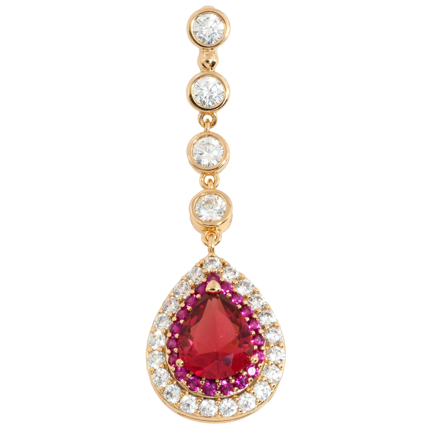 Кулон Xuping Позолота 18K Изящная подвеска с цирконием и малиновыми фианитами для цепочки до 4мм фото №1 Кулон Xuping Позолота 18K Изящная подвеска с цирконием и малиновыми фианитами для цепочки до 4мм фото №1