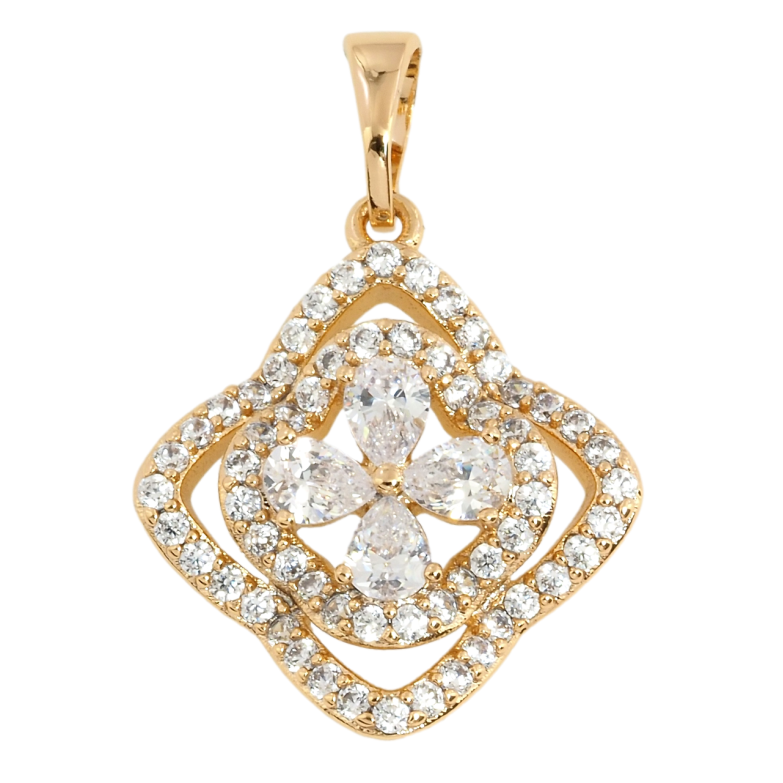 Кулон Xuping Позолота 18K Квітковий візерунок з цирконієм для ланцюжка до 5мм фото №1 Кулон Xuping Позолота 18K Квітковий візерунок з цирконієм для ланцюжка до 5мм фото №1