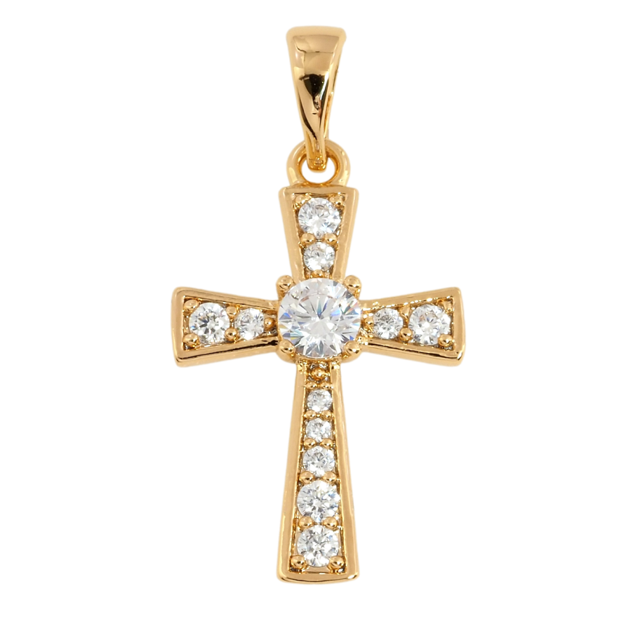 Кулон Xuping Позолота 18K Крест с цирконием для цепочки до 5мм фото №1 Кулон Xuping Позолота 18K Крест с цирконием для цепочки до 5мм фото №1