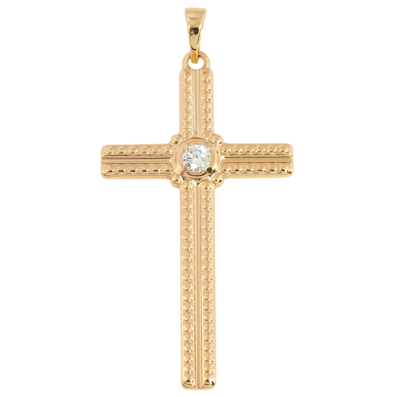 Кулон Xuping Позолота 18K Хрест із цирконієм для ланцюжка до 5мм фото №1 Кулон Xuping Позолота 18K Хрест із цирконієм для ланцюжка до 5мм фото №1