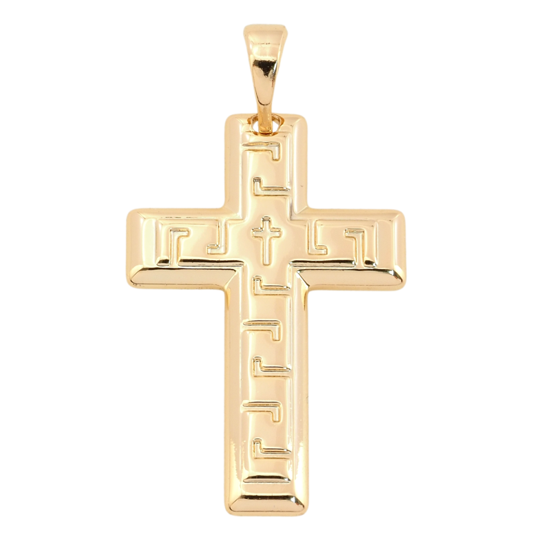 Кулон Xuping Позолота 18K Крест с узором для цепочки до 5мм фото №1 Кулон Xuping Позолота 18K Крест с узором для цепочки до 5мм фото №1