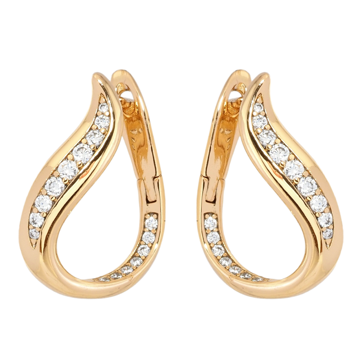 Серьги Xuping Позолота 18K английский замок Капельки с цирконием фото №17