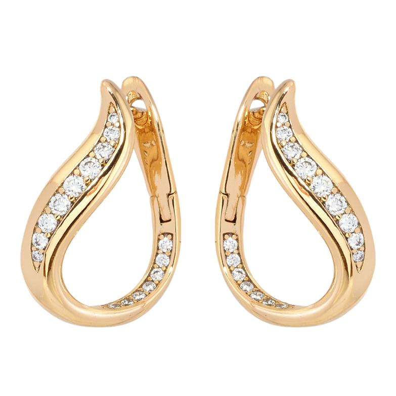 Серьги Xuping Позолота 18K английский замок Капельки с цирконием фото №1 Серьги Xuping Позолота 18K английский замок Капельки с цирконием фото №1