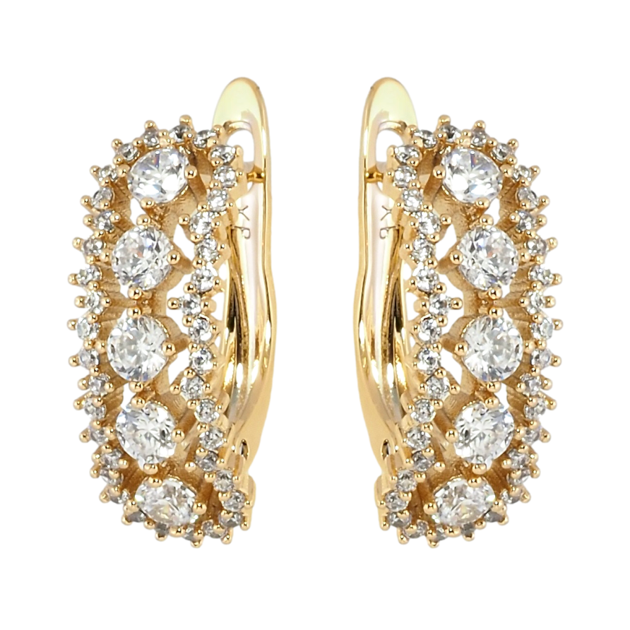 Серьги Xuping Позолота 18K английский замок Инкрустация цирконием фото №1 Серьги Xuping Позолота 18K английский замок Инкрустация цирконием фото №1