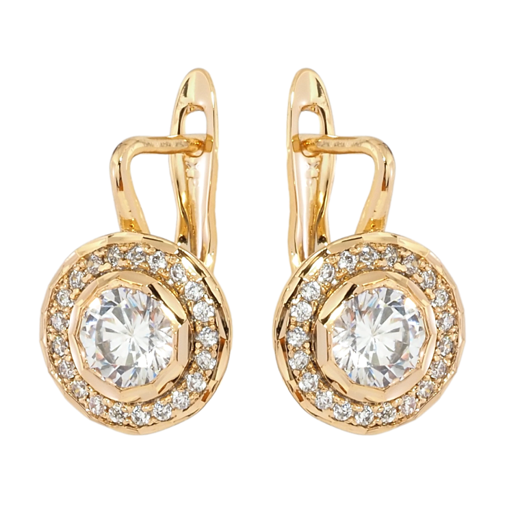 Серьги Xuping Позолота 18K английский замок Инкрустация цирконием фото №16
