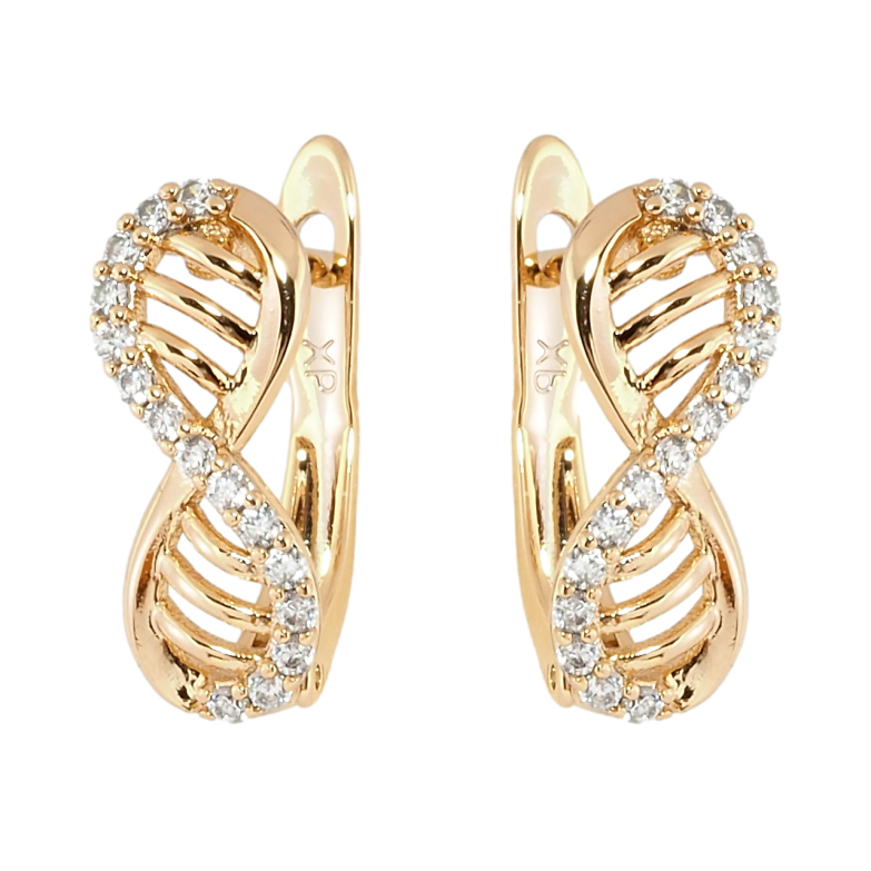 Сережки Xuping Позолота 18K англійський замок Вісімки з цирконієм фото №1 Сережки Xuping Позолота 18K англійський замок Вісімки з цирконієм фото №1