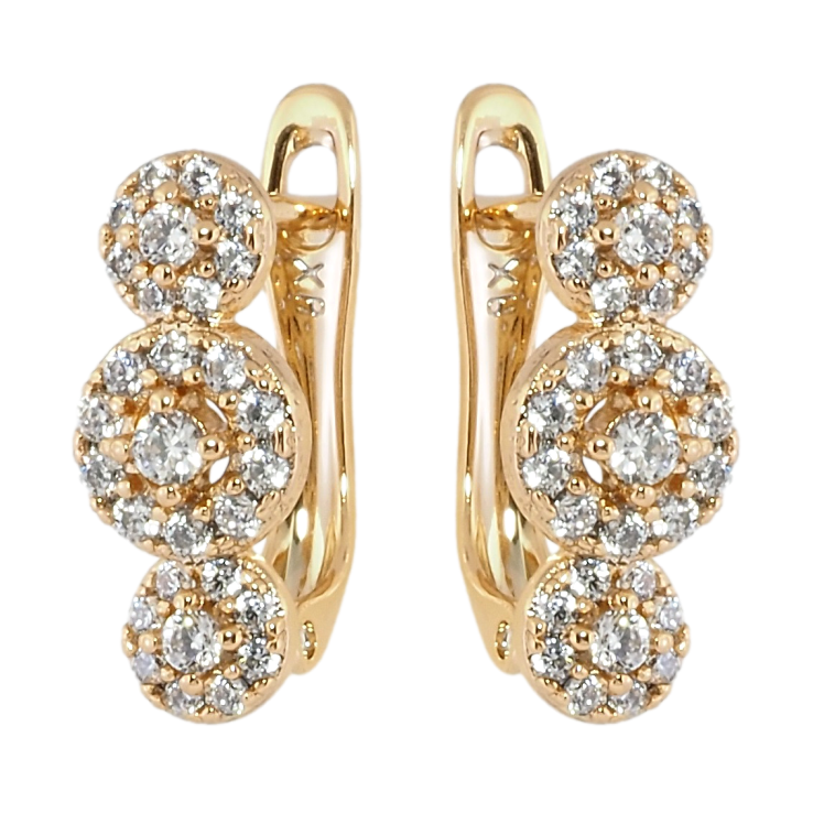 Серьги Xuping Позолота 18K английский замок Узор с инкрустацией цирконием фото №7