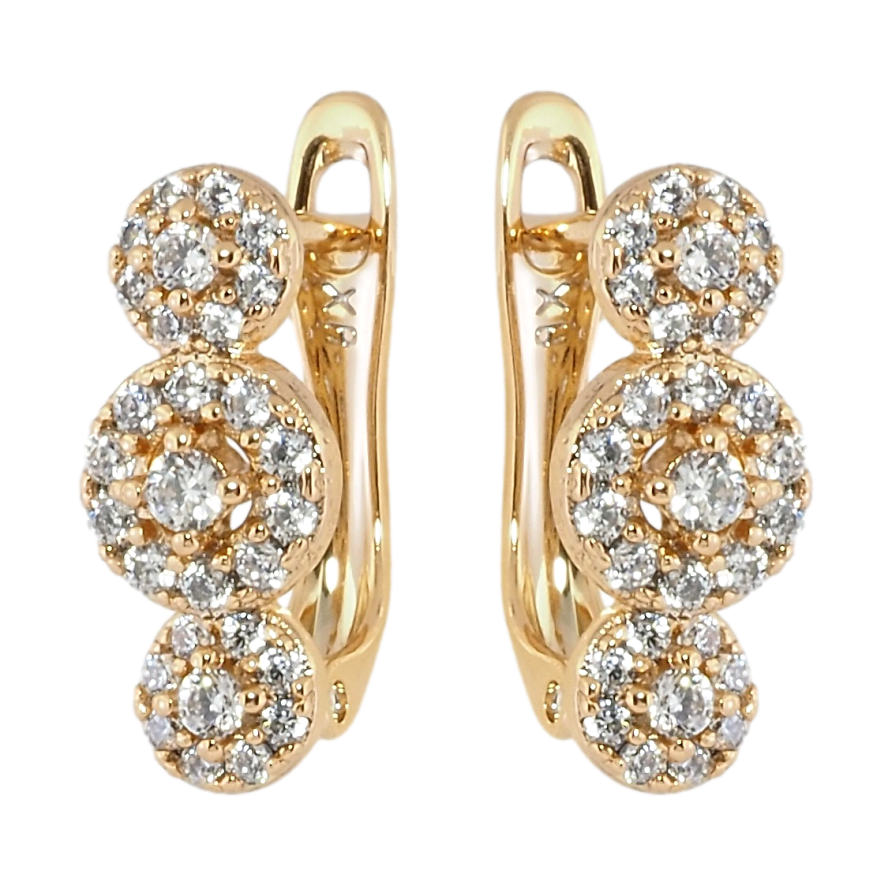 Серьги Xuping Позолота 18K английский замок Узор с инкрустацией цирконием фото №1