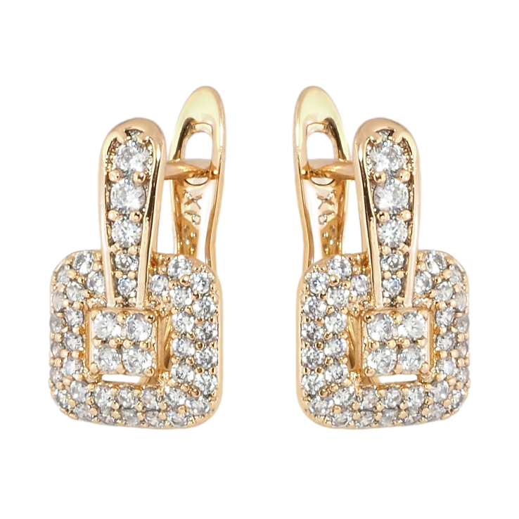 Серьги Xuping Позолота 18K английский замок Инкрустация цирконием фото №21