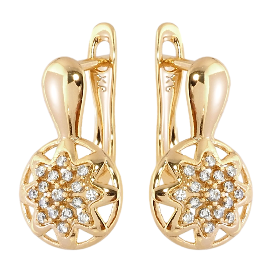 Серьги Xuping Позолота 18K английский замок Звезды с цирконием фото №1 Серьги Xuping Позолота 18K английский замок Звезды с цирконием фото №1