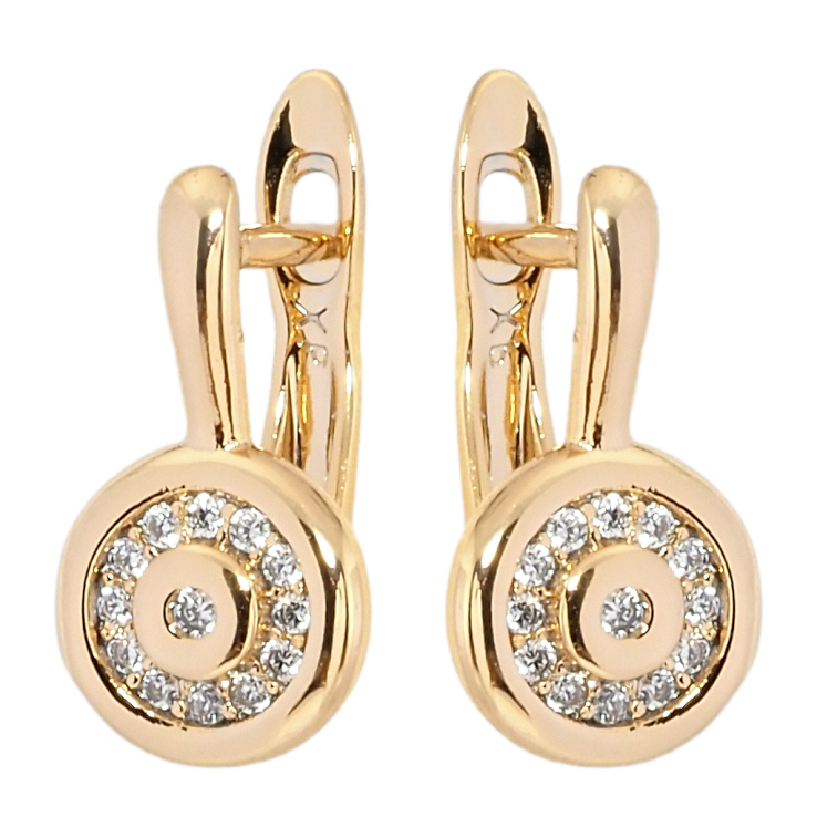 Серьги Xuping Позолота 18K английский замок Круги с цирконием фото №12