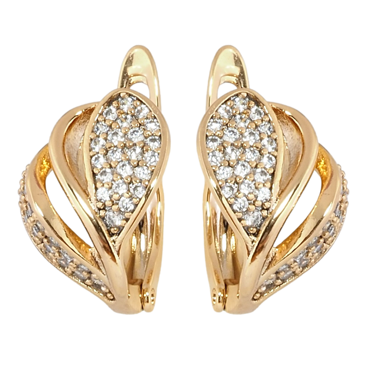 Серьги Xuping Позолота 18K английский замок Узор с инкрустацией цирконием фото №18