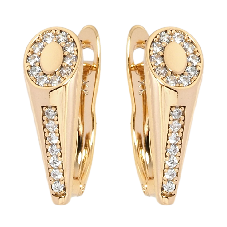 Серьги Xuping Позолота 18K английский замок Узор цирконием фото №24