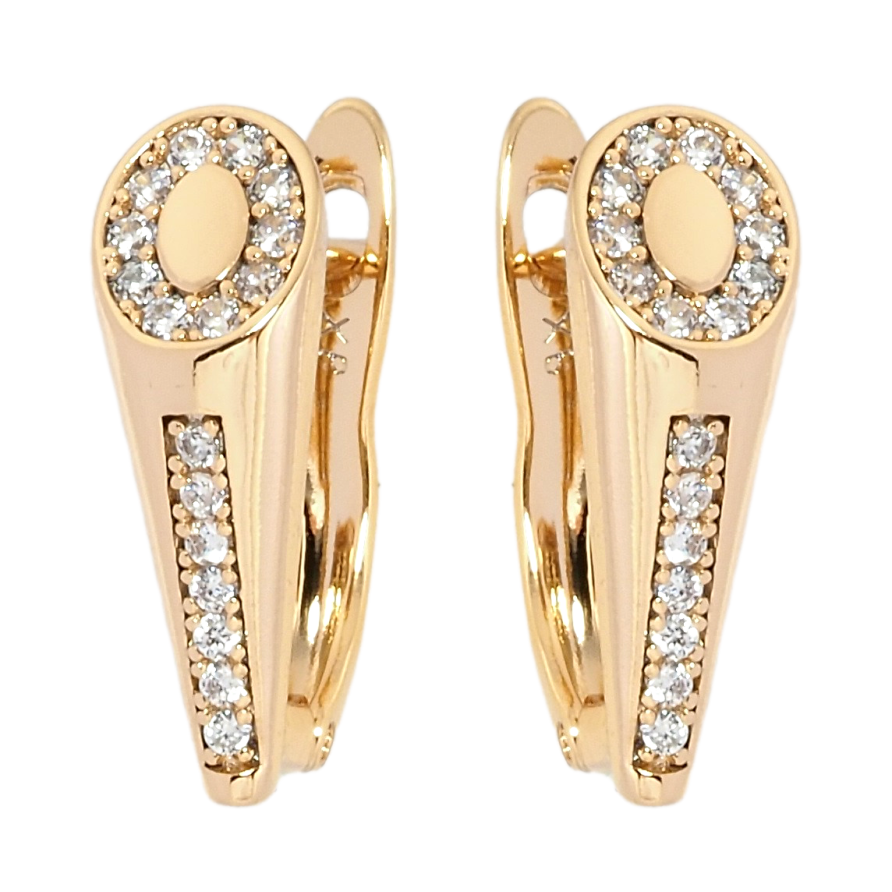 Серьги Xuping Позолота 18K английский замок Узор цирконием фото №1