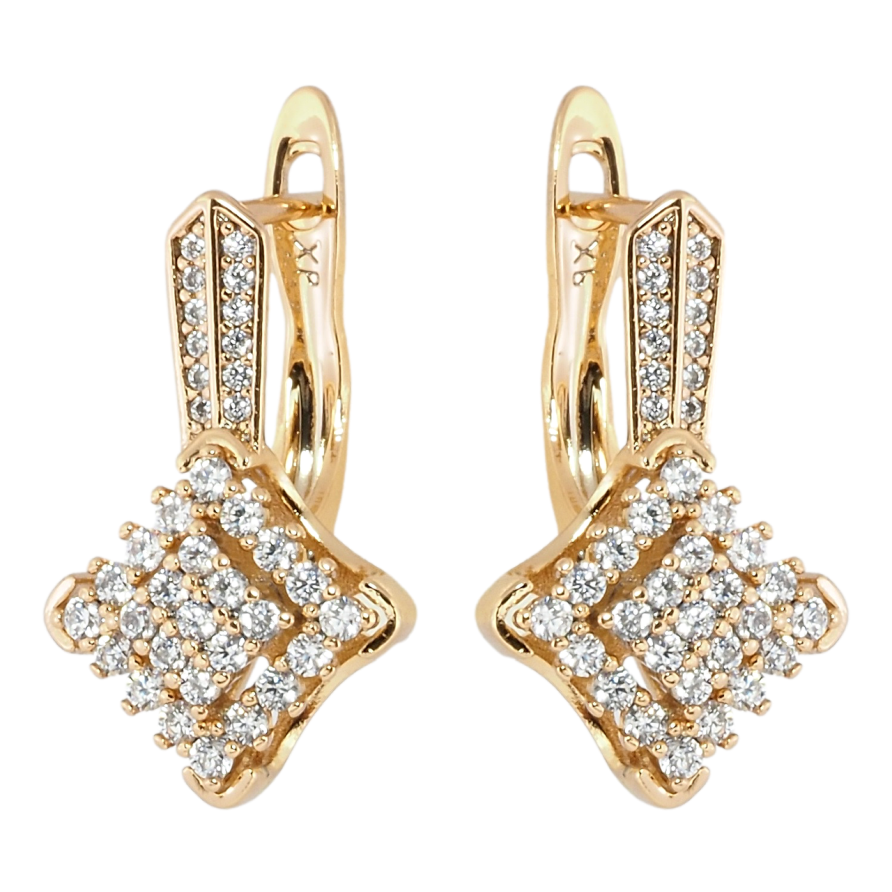 Серьги Xuping Позолота 18K английский замок Инкрустация цирконием фото №1