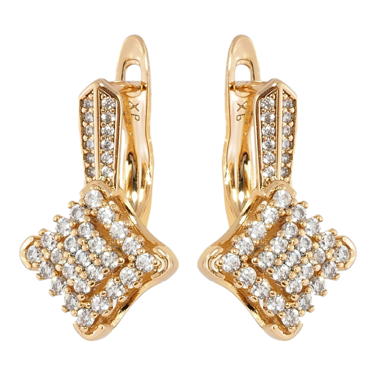 Серьги Xuping Позолота 18K английский замок Инкрустация цирконием фото №16