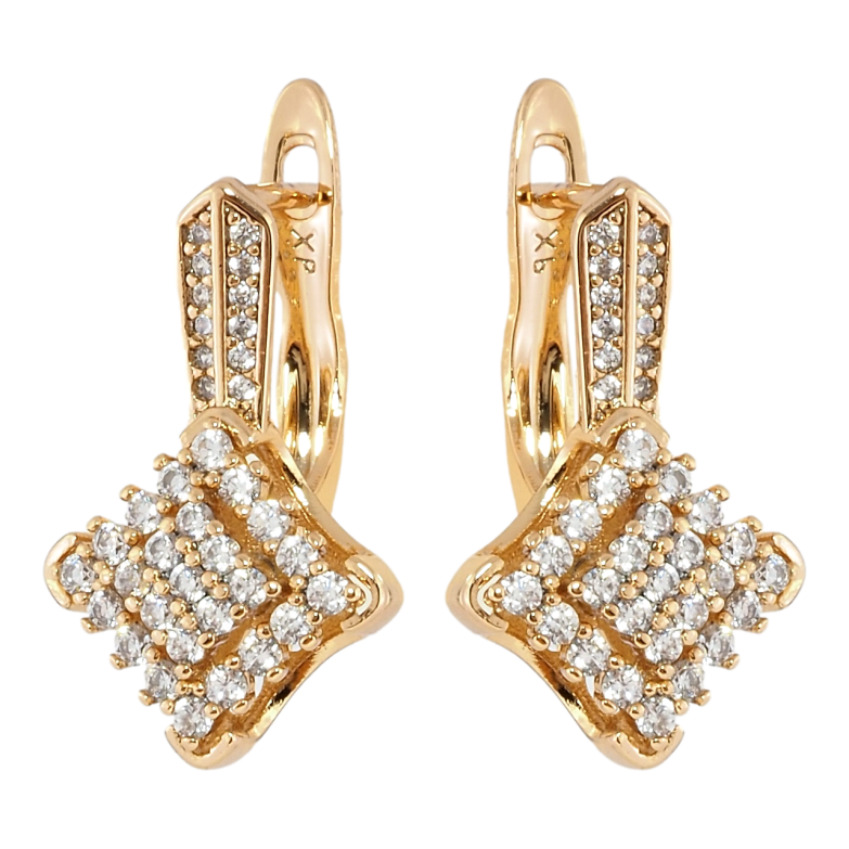 Серьги Xuping Позолота 18K английский замок Инкрустация цирконием фото №1