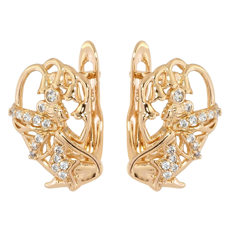 Серьги Xuping Позолота 18K английский замок Феи фото №6