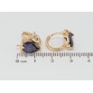Серьги Xuping Позолота 18K колечки Сиреневые кристальные клубнички фото №2