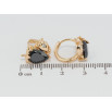 Серьги Xuping Позолота 18K колечки Черные кристальные клубнички фото №2