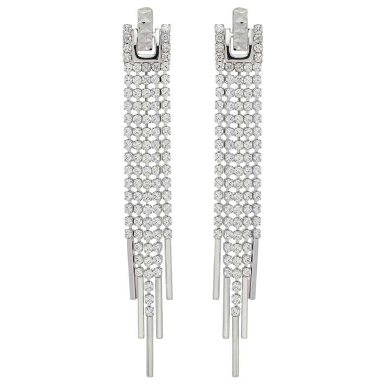 Сережки Xuping Родій пусети Кришталеві підвіски фото №1 Сережки Xuping Родій пусети Кришталеві підвіски фото №1