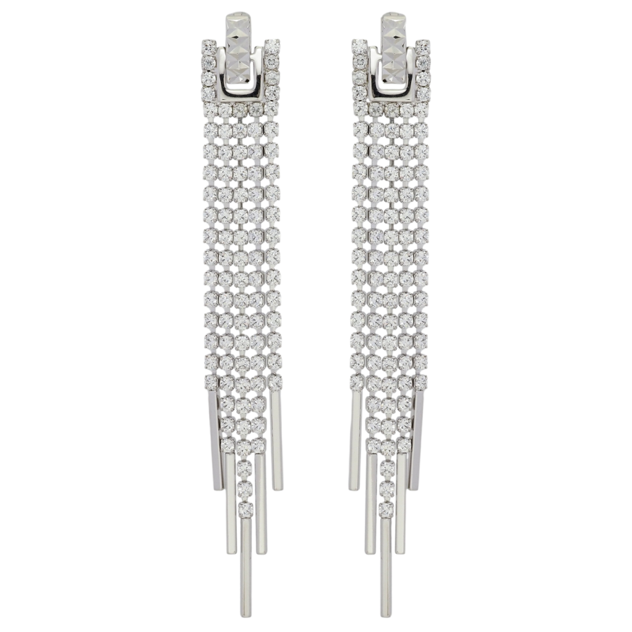 Серьги Xuping Родий пусеты Кристальные подвески фото №1 Серьги Xuping Родий пусеты Кристальные подвески фото №1